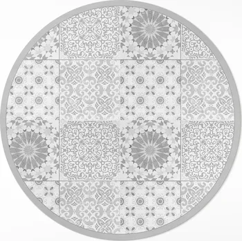 Koberec Kulatý Koberec z vinylového PVC, průměr 80 cm Ornamentální dlaždice, módní mozaika