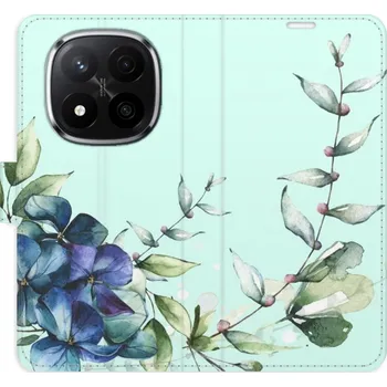 Pouzdro na mobilní telefon Flipové pouzdro iSaprio - Blue Flowers - Xiaomi Redmi Note 14 Pro 5G/14 Pro+ 5G