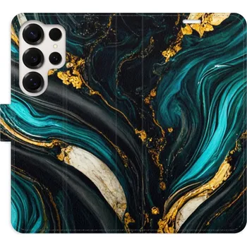 Pouzdro na mobilní telefon Flipové pouzdro iSaprio - Dark Paint - Samsung Galaxy S25 Ultra