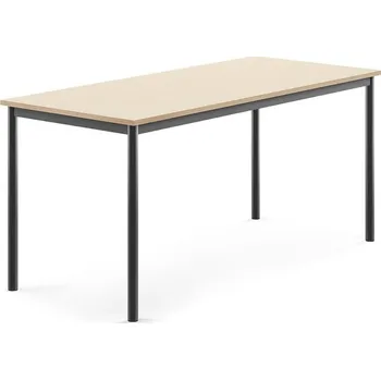 Jídelní stůl Stůl BORÅS, 1600x700x720 mm, antracitově šedé nohy, HPL deska, bříza