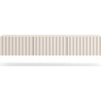 Televizní stolek TV stolek Derriva závěsný s rýhovanými dvířky 170 cm světle béžový