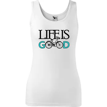 Dámské tílko s potiskem Life is good Velikost: 2XL, Barva: Bílá