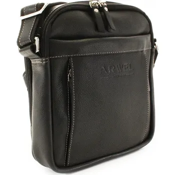 Arwel Pánský kožený zipový crossbag - česká výroba; černá