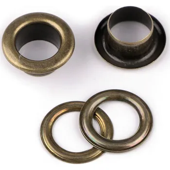 Průchodky s podložkou vnitřní Ø10 mm / vnější Ø17 mm, barva staromosaz