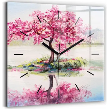 Hodiny Nástěnné hodiny Wallfluent růžové 30 cm