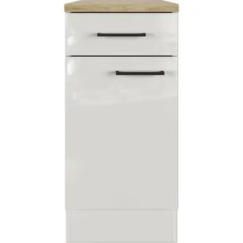 Kuchyňská skříňka Kuchyňská skříňka spodní s šuplíkem a dvířky Flex Well Lund 40 x 60 x 85 cm světle šedá lesk kouřově šedá matný