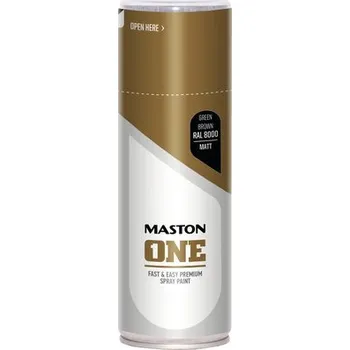 Stavebniny Lak ve spreji Maston ONE Matt Green Brown RAL8000 zelený, hnědý 400 ml
