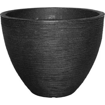 Květináč Květináč plastový rýhováním Geli Ø 40 cm x 31 cm antracit