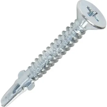 Šroub Šroub samovrtný 4,8x32 PH, zapuštěná hlava s křidélky, zinek bílý, 10ks