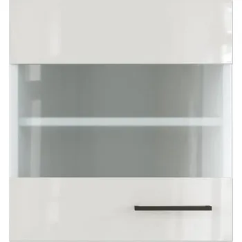 Kuchyňská skříňka Kuchyňská skříňka horní se skleněnými dvířky Flex Well Lund 50 x 32 x 54,8 cm světle šedá lesk kouřově šedá matný