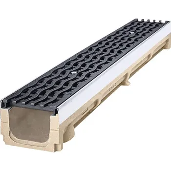 Odvodňovací žlab Žlab PB Stora BASE 100 L1000 H100, rošt GJS Wave C250