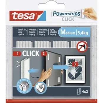 Lepicí proužky Powerstrips tesa CLICK 4x2 Velikost M nosnot 5,4 kg