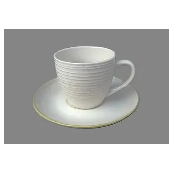 Šálek + podšálek bílý s proužky