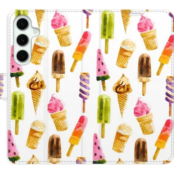 Pouzdro na mobilní telefon Flipové pouzdro iSaprio - Ice Cream Pattern - Samsung Galaxy S24 FE