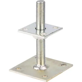 Stavební materiál Kotevní patka I k našroubování nastavitelná 30-150 mm 70x70 mm galv. pozinkovaná, silnovrstvě pasivovaná