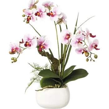 umělá květina Umělá květina orchidej phalaenopsis v keramickém květináči 46 cm lila Real Touch