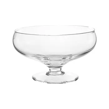 MISKA SKLENĚNÁ NA NOŽCE PRŮMĚR 20.5CM VÝŠKA 13CM