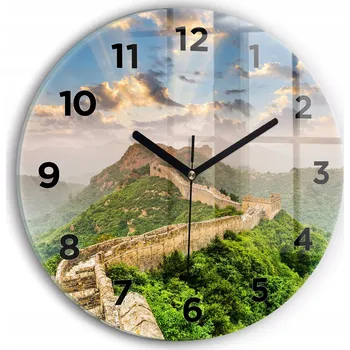 Hodiny Ozdobné nástěnné hodiny s krásnou grafikou Velká čínská zeď kulatý průměr 30 cm