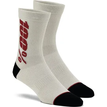 Ponožky RYTHYM Merino Wool, 100% - USA (stříbrná/červená, vel. S/M) 100% M168-224-SM