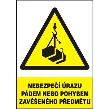 Nebez.úrazu pádem nebo poh.zavěš.předm. 210x297mm - plast