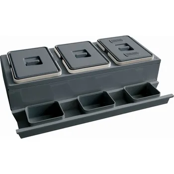 Odpadkový koš Vestavný odpadkový koš Elletipi Compo Evo - výsuvný, 12+12+12 L, PBE22 09050