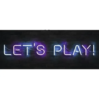 Obraz Skleněný obraz Neon Lets Play 50x125 cm