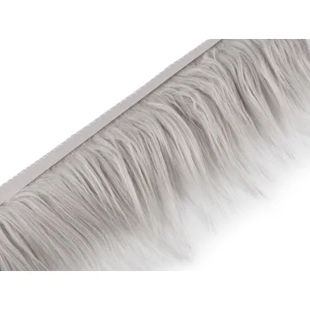 Dekorační kožešina pro výrobu skřítků a postaviček šíře 13 cm, barva 3 šedá světlá