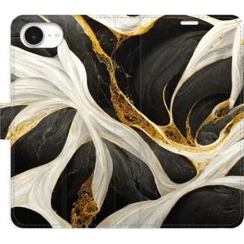 Pouzdro na mobilní telefon Flipové pouzdro iSaprio - BlackGold Marble - iPhone 16e
