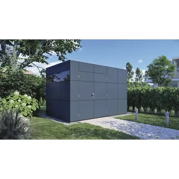 Zahradní domek Dřevěný zahradní domek Bertilo Design HPL 2 šedý/antracit 345 x 228 cm