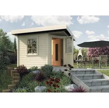 Sauna Venkovní sauna Weka Salo vč. 7,5kW bio kamen a digitálního ovládání s dřevěnými dveřmi a tepelně izolačním sklem