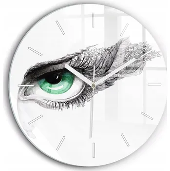 Hodiny Foto nástěnné hodiny Abstrakce oko člověka bílé ručičky kulatý průměr 60 cm