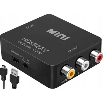 Redukce ADAPTÉR KONVERTOR HDMI 1080p NA AV RCA CVBS CINCH