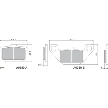 Brzdové destičky, NISSIN (semi-metalická směs) 2 ks v balení NISSIN M501-391