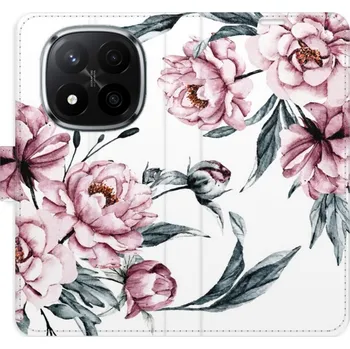 Pouzdro na mobilní telefon Flipové pouzdro iSaprio - Pink Flowers - Xiaomi Redmi Note 14 Pro 5G/14 Pro+ 5G