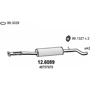 Zadní díl výfuku Střední díl výfuku ASSO 12.6089