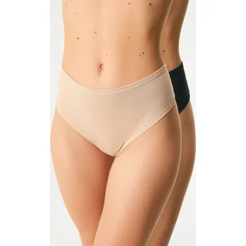 Kalhotky 2PACK Tanga Bamboo Mina s vysokým pasem