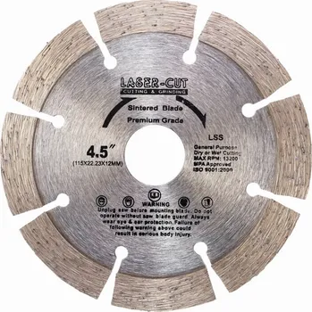 Řezný kotouč Diamantový kotouč segmentový 115 x 22,23 x 12mm LSS LASER-CUT L00106