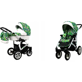 Kočárek Dětský kočárek 2v1 BabyLux Tropical - kombinace hluboké korby a sportovní sedačky