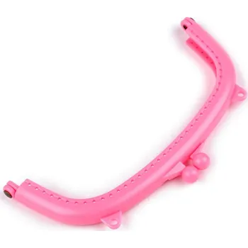 Rámeček plastový na výrobu kabelky našívací 12,3x16 cm, barva 2 růžová