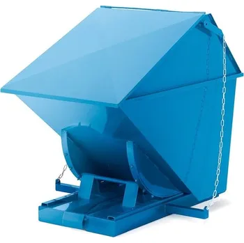 Popelnice Výklopný kontejner PILE, s víkem, 300 l, modrý
