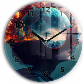 Hodiny Nástěnné hodiny Wallfluent modré 60 cm