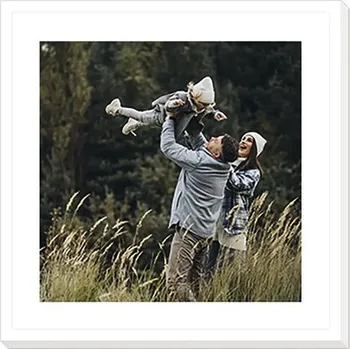 Rám na obraz Samolepící rámeček Miniobraz z vlastní fotografie bílý rám s paspartou 21x21 cm