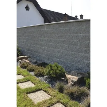 Stavebniny Betonový plot Face Blocks přírodní třístranný 40 x 19,5 cm