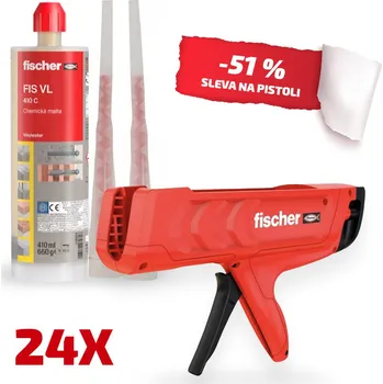 chemická kotva FISCHER VL 410 C - 410ml (24KS) + FISCHER vytlačovací pistole FIS DM C Pro (1KS)