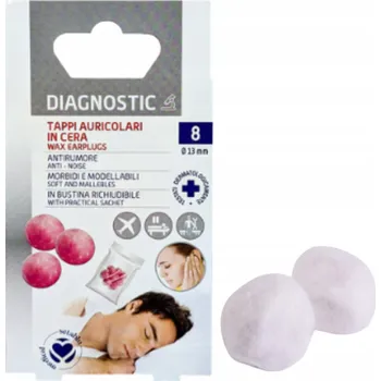 Voskové špunty do uší, perfektně padnoucí, zvukotěsné, 8 kusů