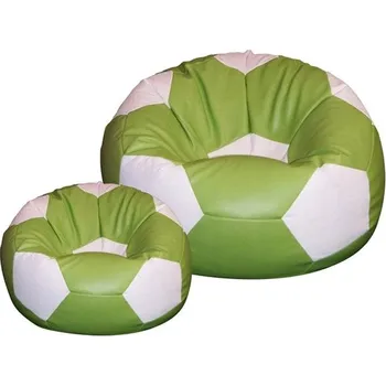 Sedací pytel TopKing Sedací vak míč XXXL 100 cm + podnožník XL 35 cm, zeleno/bílý