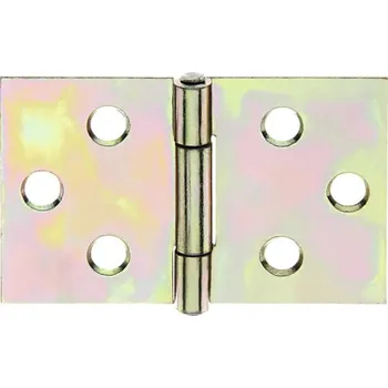 Tesařské kování Závěs široký se zanýtovaným mosazným čepem, 30 x 47 mm, galv. žlutě pozinkovaný