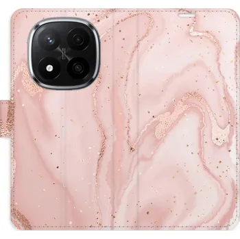 Pouzdro na mobilní telefon Flipové pouzdro iSaprio - RoseGold Marble - Xiaomi Redmi Note 14 Pro 5G/14 Pro+ 5G