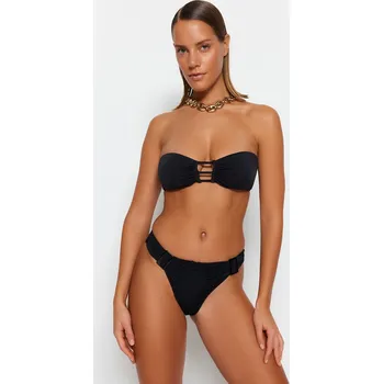 Dámské plavky Trendyol Normální spodní díl plavek s černými doplňky Trendyol černá 2182393