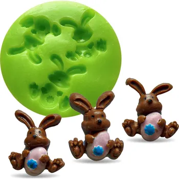 Jedlá dekorace na dort Silikonová formička zajíčci